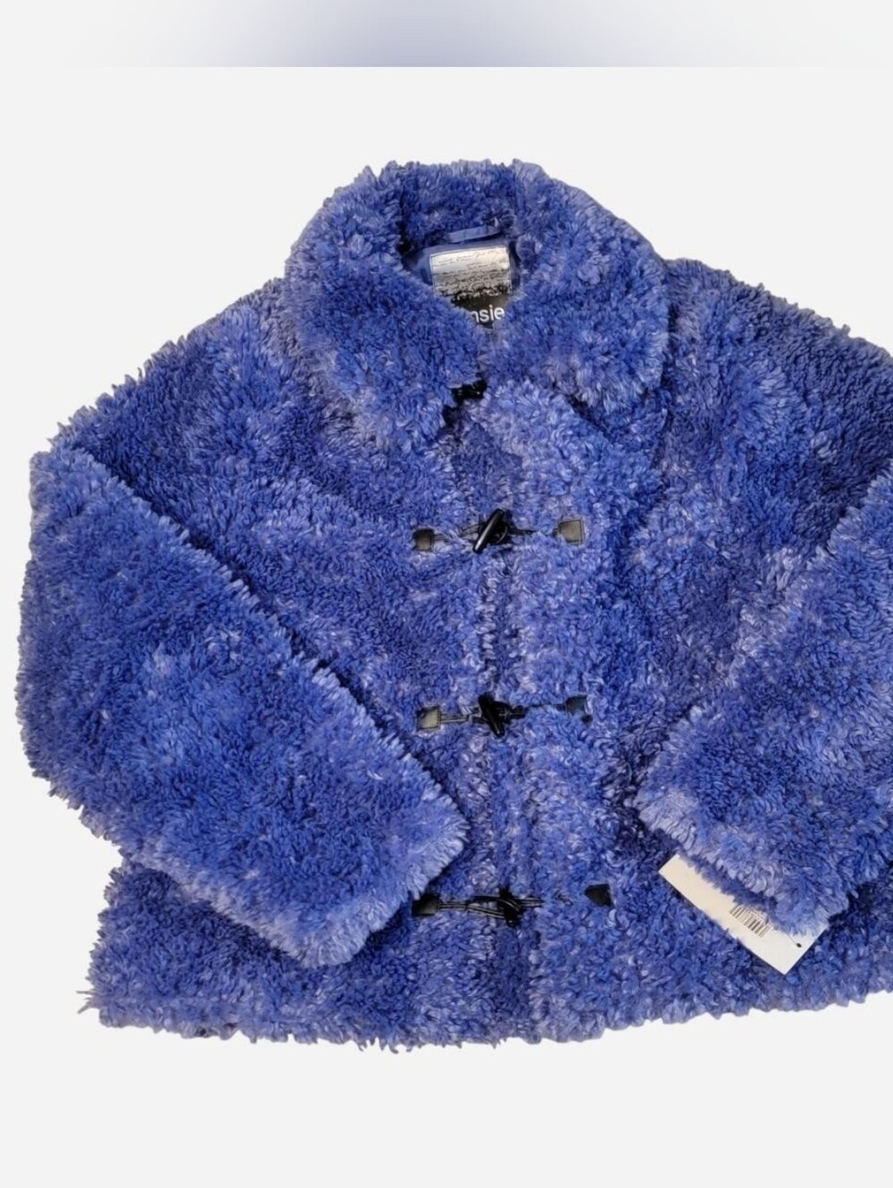 Kids Plush Blue Toggle Coat - Unbranded